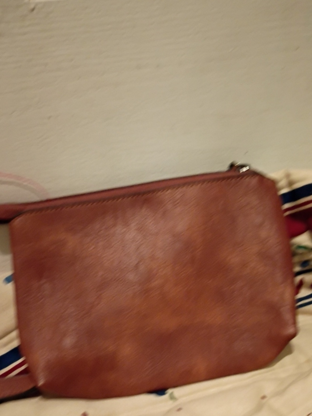 Men's Brown Leather Travel Wristlet Pouch